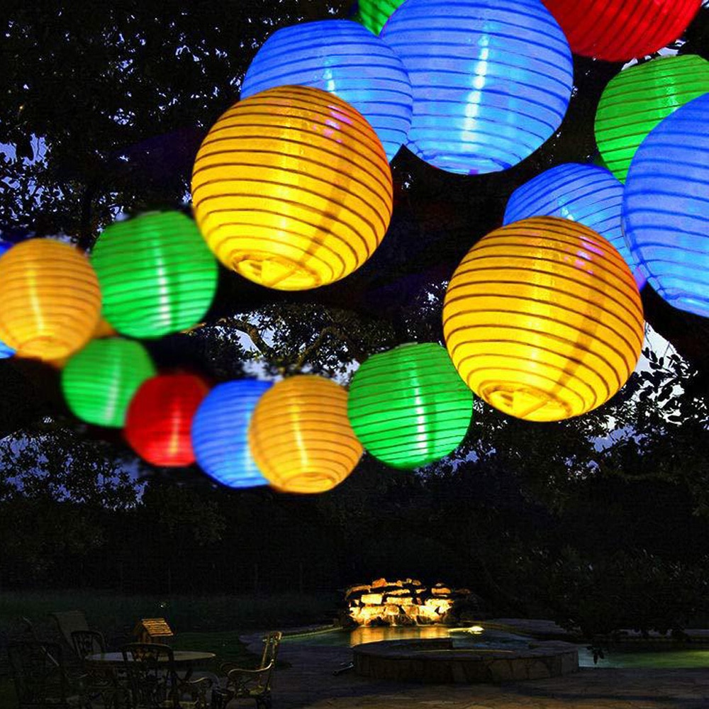 Thrisdar-Bola de globo LED, guirnalda de luces alimentada por energía Solar para exteriores, Navidad, vacaciones, jardín, guirnalda de luz Solar, 10/20/30 LED