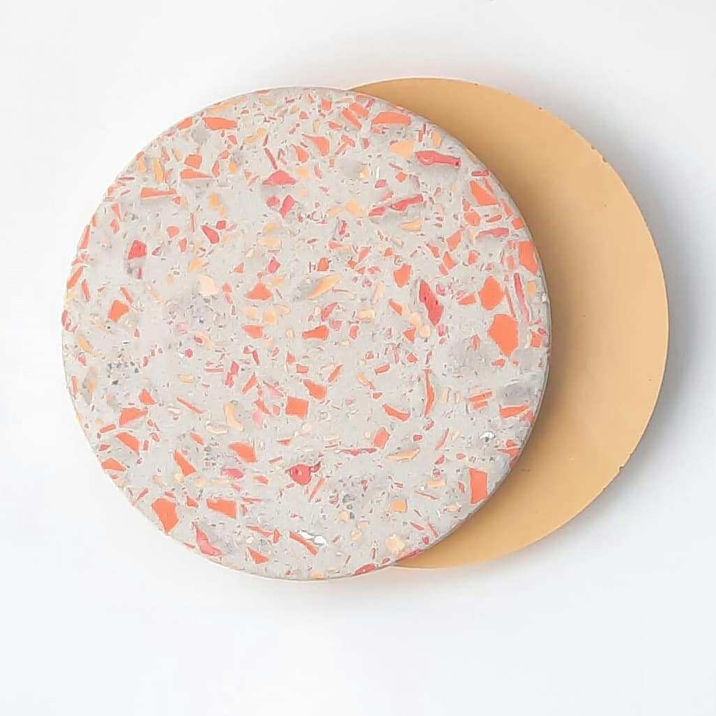 Terrazzo – moules de sous-verre en béton, plateau rond, carré, hexagonal, porte-gobelet