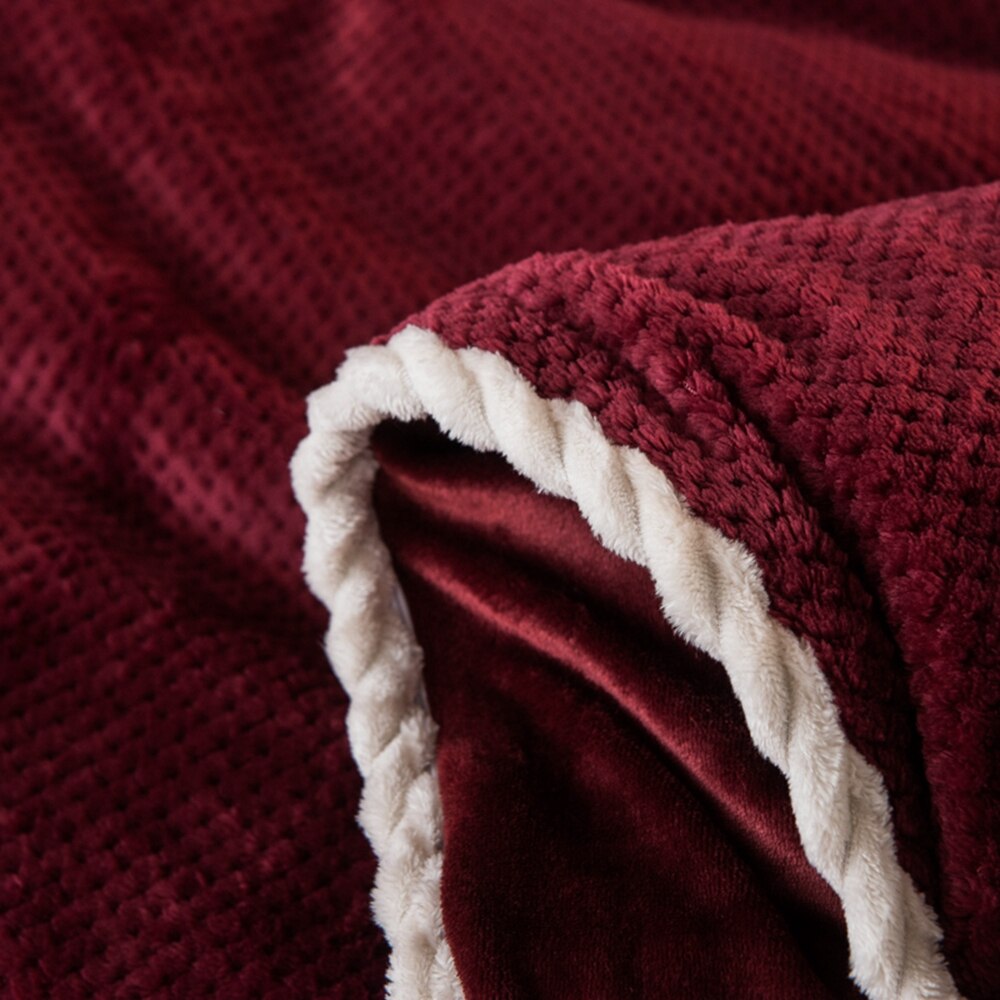 Housse de couette en flanelle rouge vin, ver doux, housse de couette en molleton, 1 pièce, épaisse et chaude