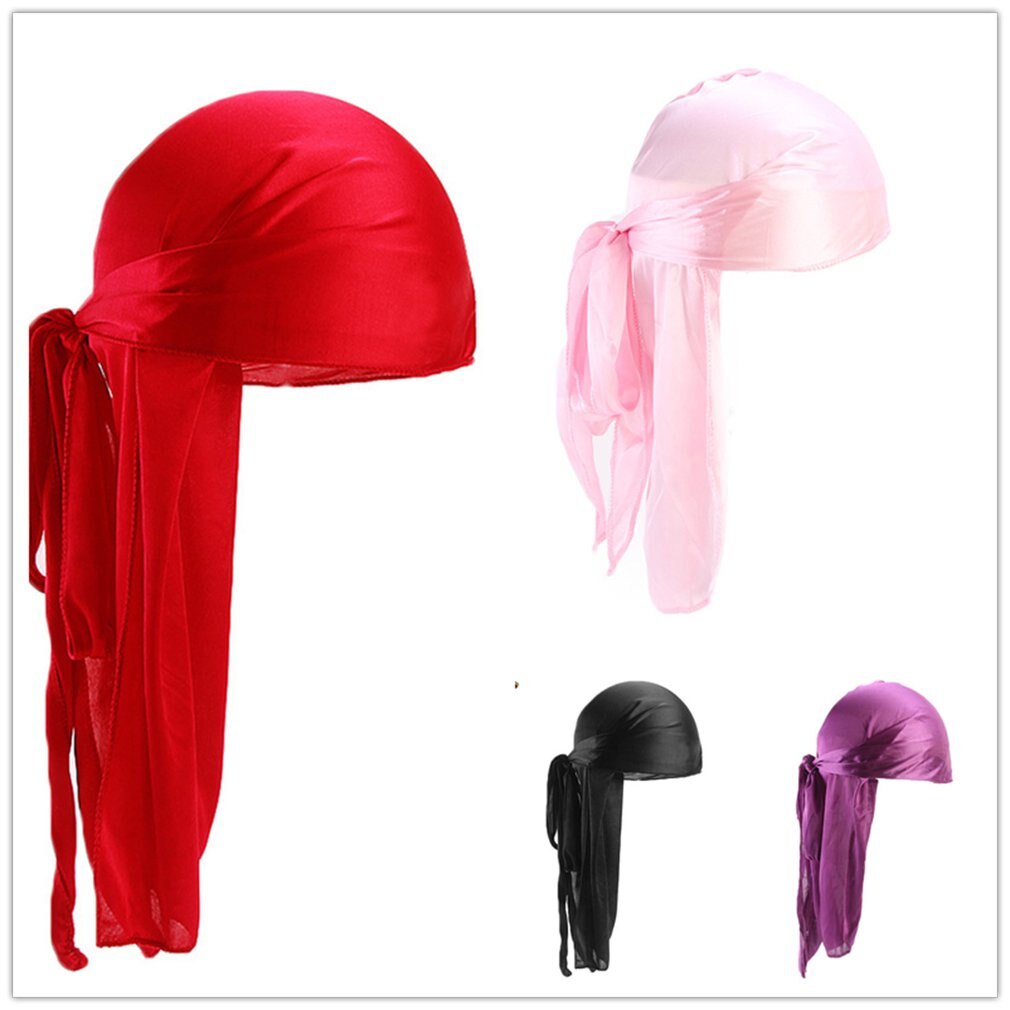 Männer Frauen Silk Satin Atmungsaktiv Seidig Durag 360 Welle Kühlen Bandana Hut Turban