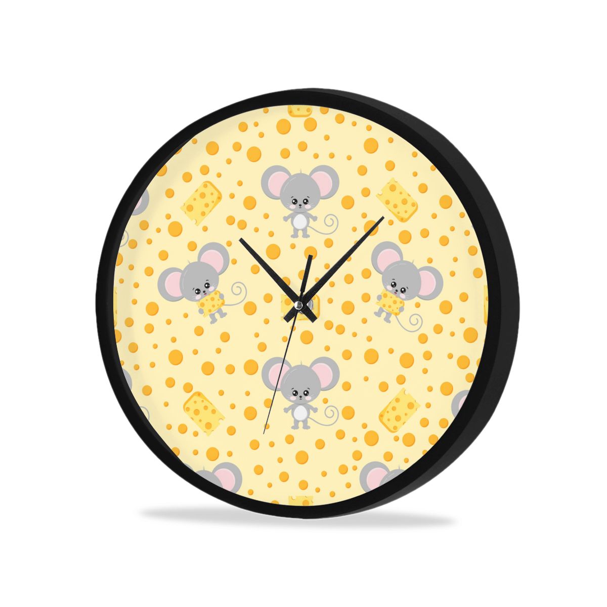 3D printing Animal World Zoo Round wall clock diy quartz watch still life clocks modern home decoration living room: Black3 / 30cm