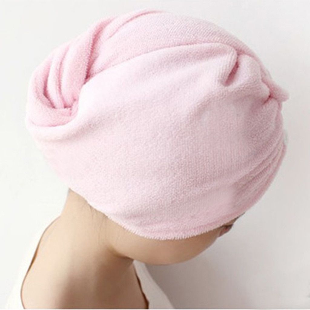Large Women's Quick Super- Absorbent Dry Magic Hair Towel Microfiber Hair Wrap Bath Towel Cap Hat @B: Default Title