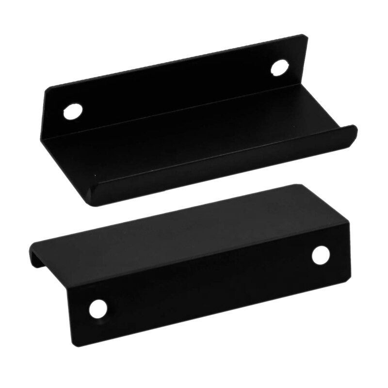80mm/3.15 inch Black Mount Finger Edge Pull Concealed Handle for Home Kitchen Door Drawer Cabinet(12Pcs)