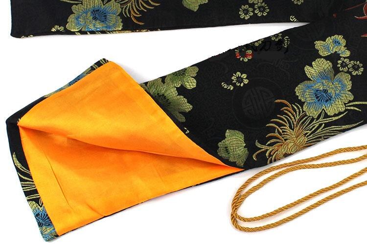 Soft And Delicate Silk Sword Bag Fitting For Japanese Samurai Sword Katana Black Chrysanthemum Nice