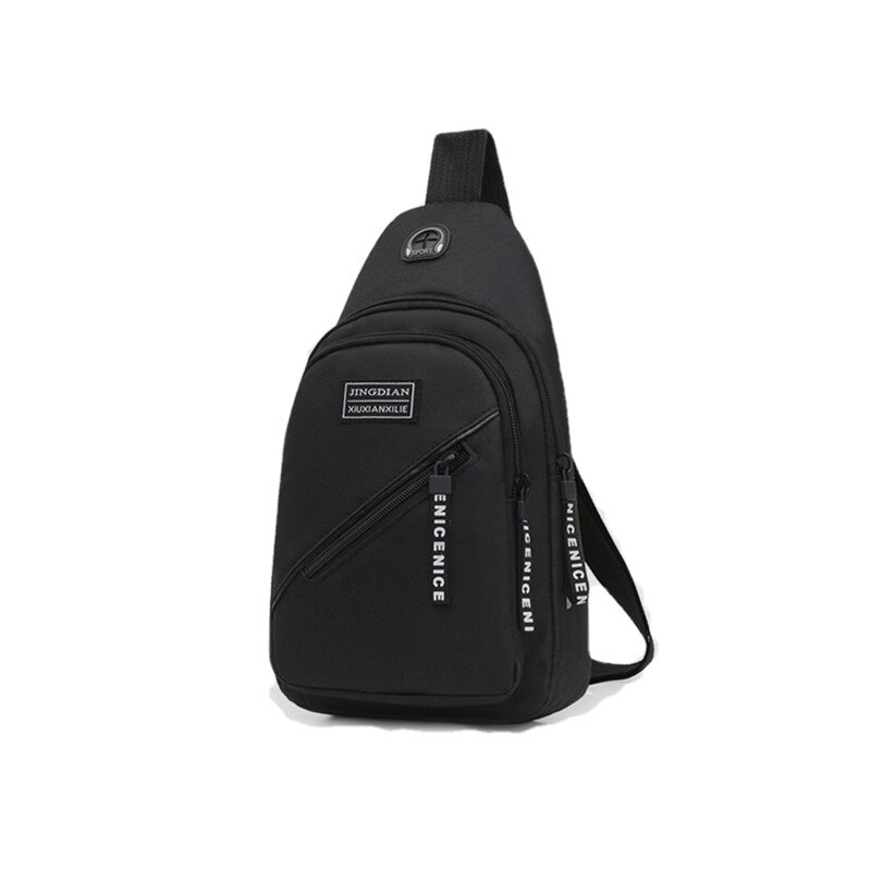 Mannen Schoudertas Sling Borst Pakken Canvas Sport Crossbody Handtassen For A Mannen Borst Zakken Riem Taille Packs: Black