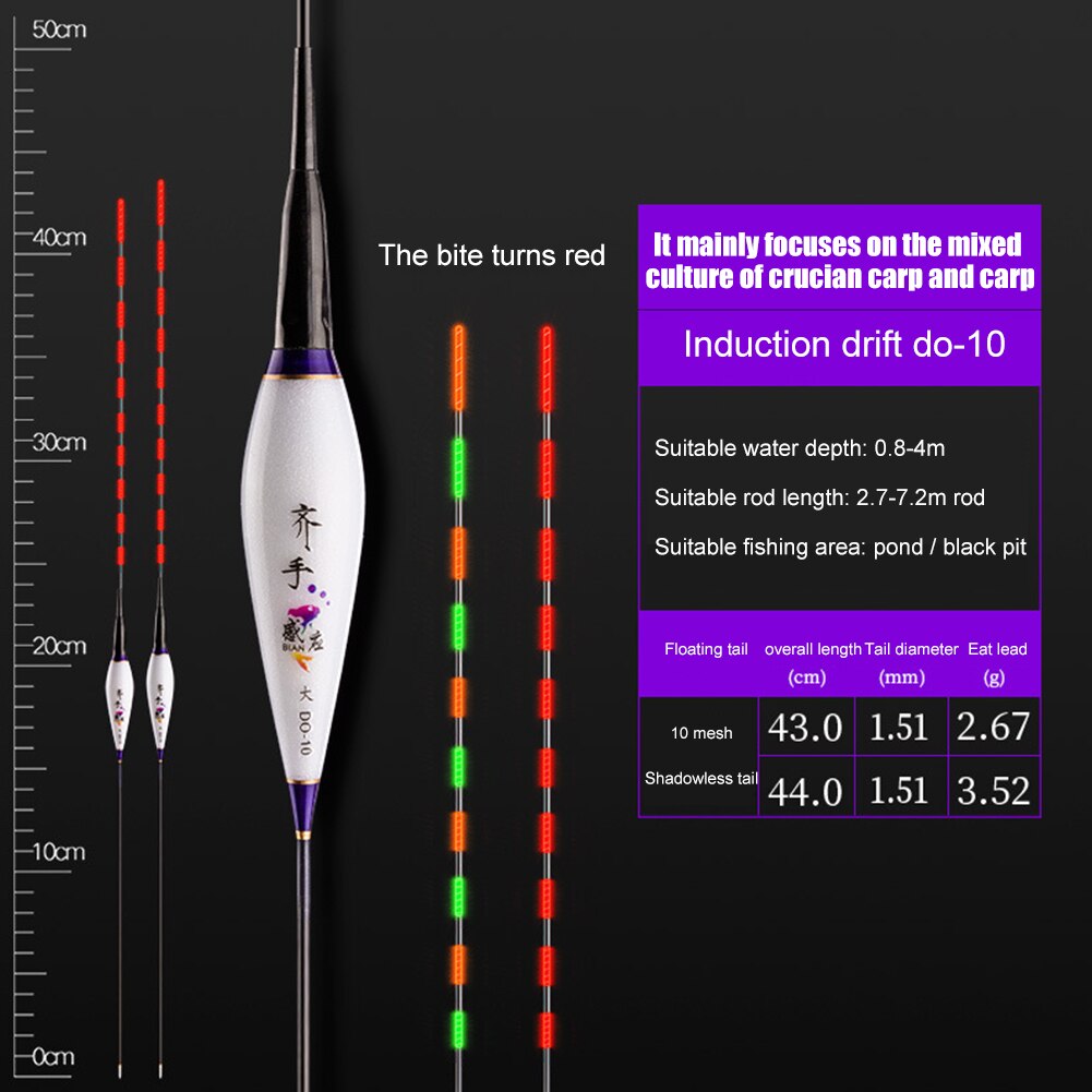 Luminous High Sensitivity Electric Fishing Floats Color Changing Gravity Induction Stick Buoy Bobber Sea Night Fishing Accessor: D0 10 