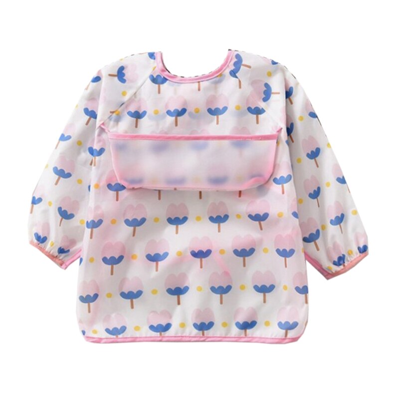 Baby Kids Peuter Lange Mouwen Sjaal Waterdicht Art Kiel Voeden Bib Schort Pocket Baby Jongens Meisjes Burp Doek