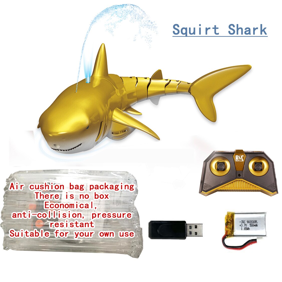 Rc Whale Shark Toy robot telecomando animali Marine Life Bath Pool pesce elettrico bambini giocattoli da bagno per bambini ragazzi sottomarino: SquirtWater Shark A1