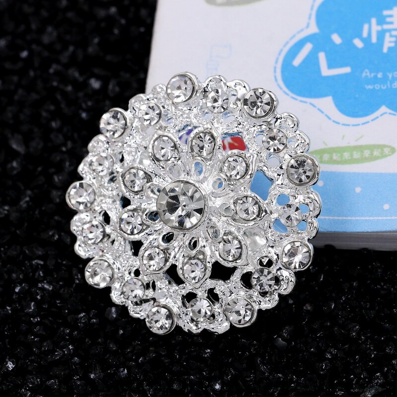 MIEG Clear Rhinestone Bijoux Pins Bloem Broches Voor Vrouwen Wedding Party Decoratie Charmant Sieraden