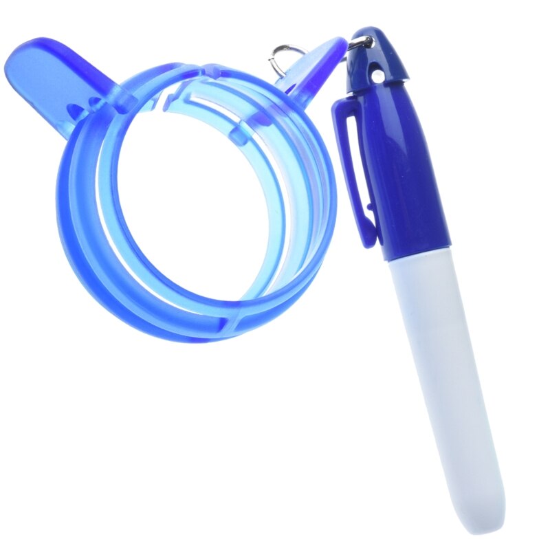 2Pcs Golf Ball Alignment Line Marker Marks Template Draw Template Liner 360 Degree Mark Alignment Tools w/ a Marker Pen: Blue