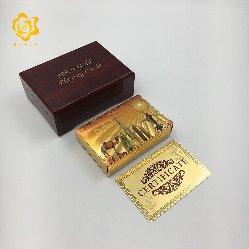 Dubai scenery and buildings 24K gold Poker playing cards For Dubai Souvenir and collection