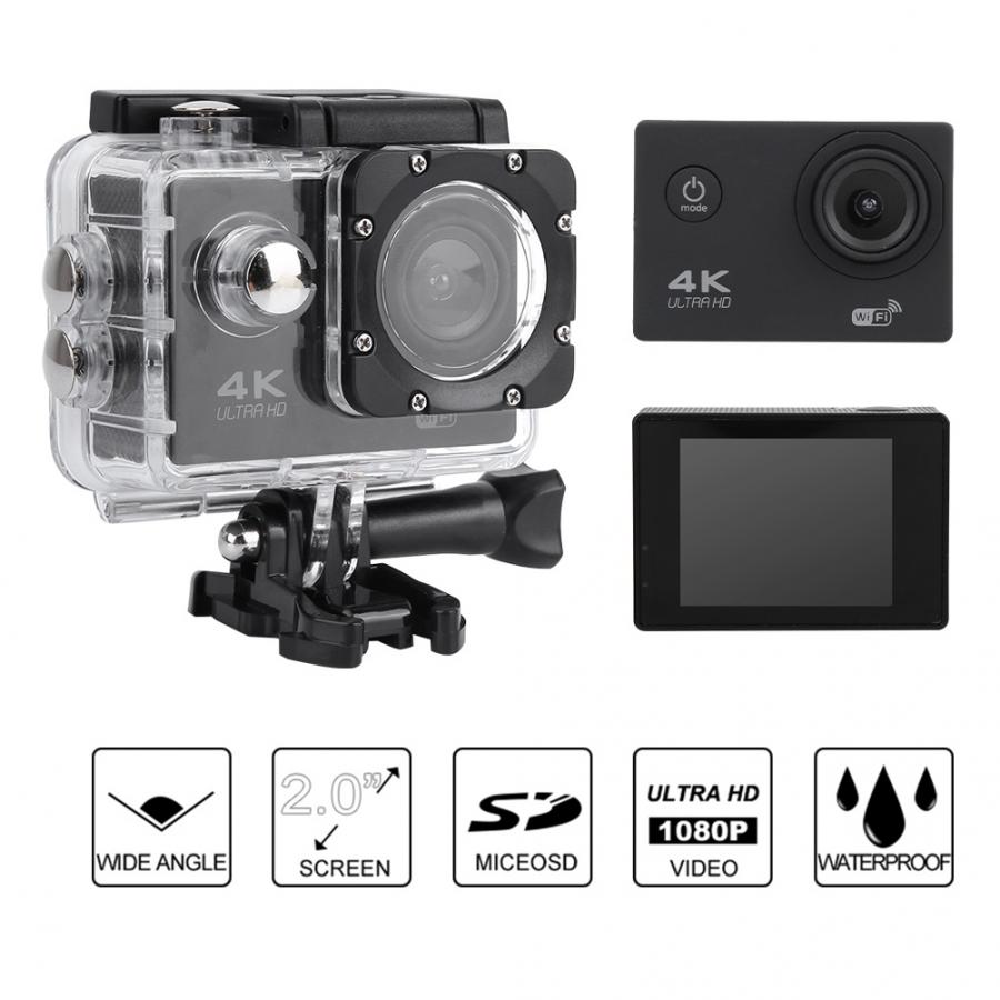 Action kamera ultra  hd 4k video action kamera videokamera med vandtæt kasseforlængelsessæt videooptagelseskameraer sport cam