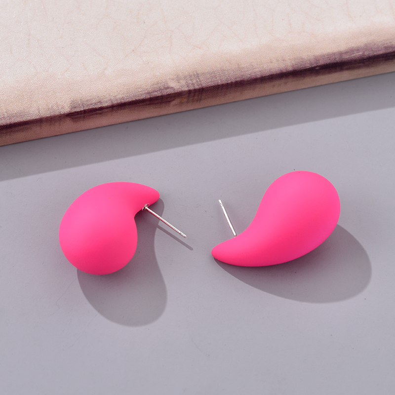 Pendientes grandes con forma de lágrima para Mujer y niña, aretes gruesos de acrílico con forma de gota de agua, color azul, negro, naranja y rojo, 2024: Zinc negro plateado