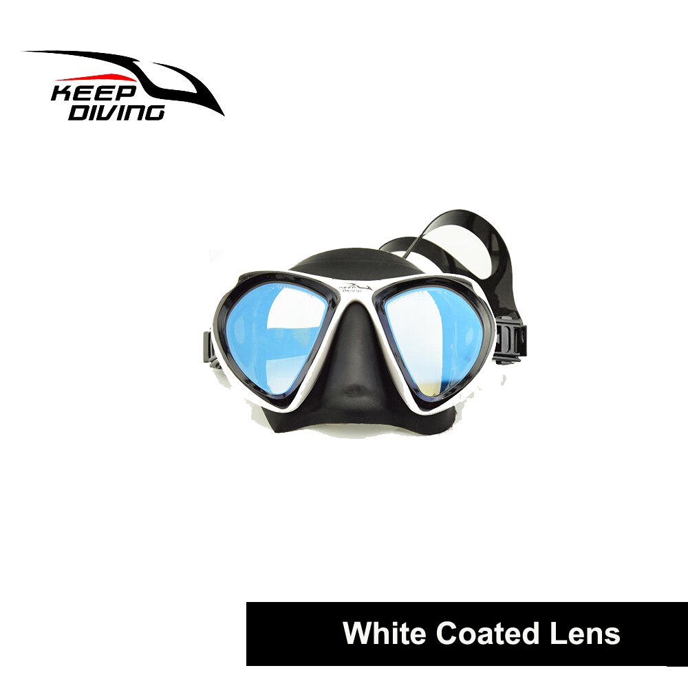 Full-dry Wide View Scuba Diving Mask Dive Mask for Adults for adult Scuba Diving Mask: White Coated Lens