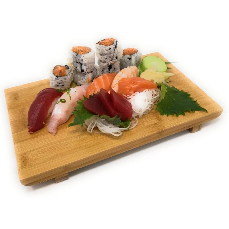 Sashimi Sushi Bamboe Serveren Geta Platen Japanse Servies Bamboe Sushi Board Snijden Lade Hout Sushi Display Dienblad