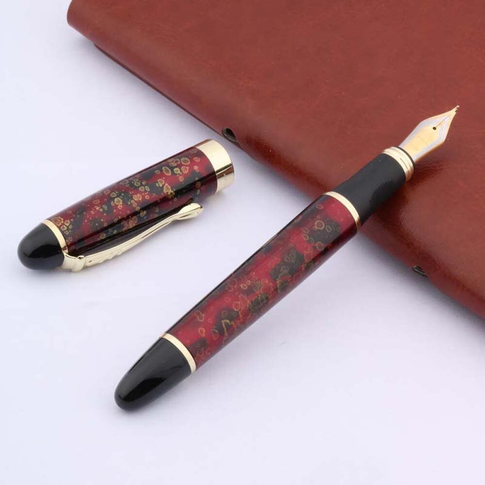 JINHAO X450-pluma estilográfica clásica de METAL, dorado, iridio, 1,0mm: A8