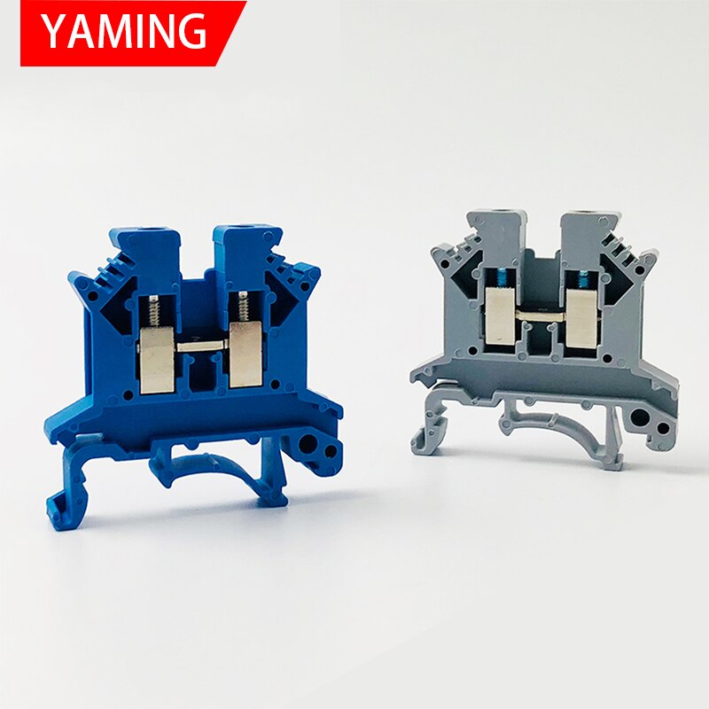 50pcs DIN Rail Wiring Terminal Block UK-2.5B Wire Connector Connductor Universal Class Screw Strips Red/Yellow/Blue/Gray/Black