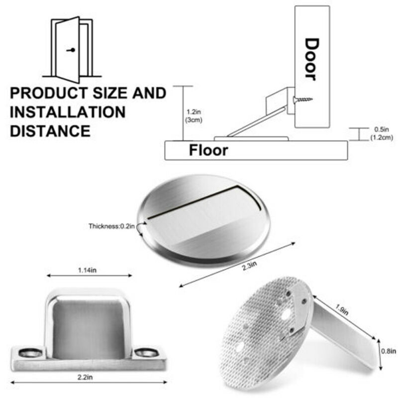anti-Collisione A Pavimento titolare Porta Fermacorda e ganci di Arresto Cattura Magnetica Invisibile Autoadesivo ferma porta