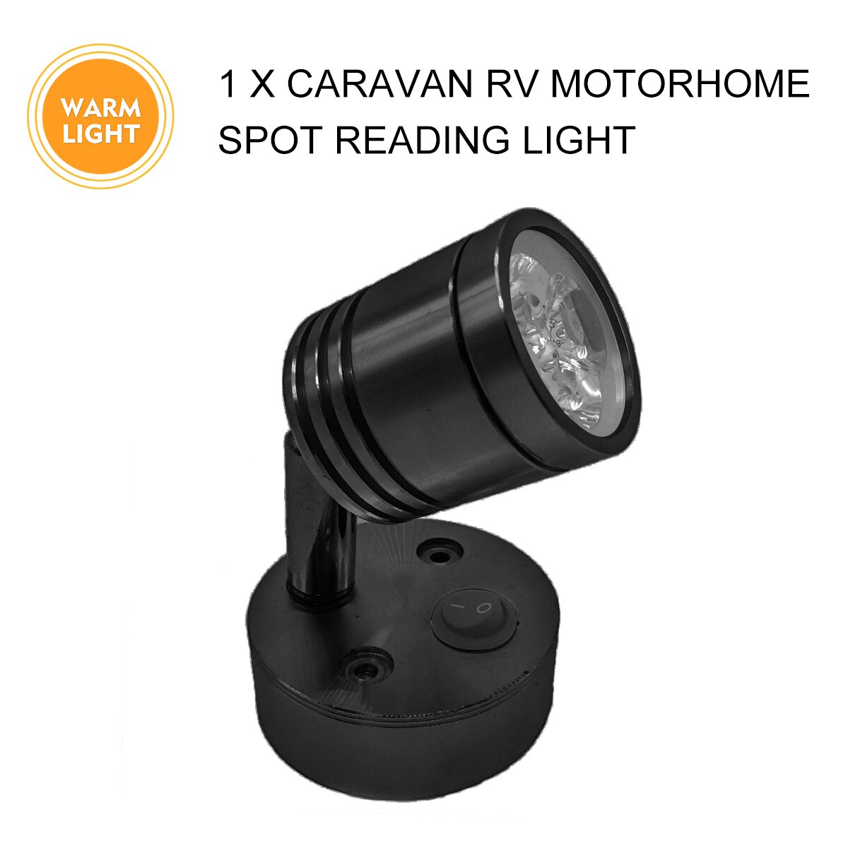 RV Camper Reading Light Car Warm White LED Roof Light Boat 12V 3W Ceiling Lamp for RV Camper Car Van Bus Trailer