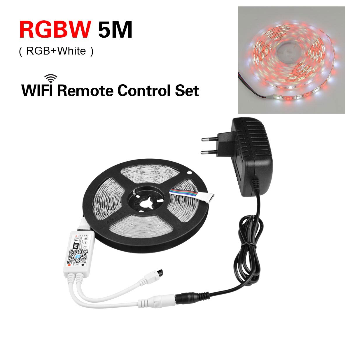 5M WiFi LED licht Strip Smart Home leven RGB RGBW RGBWW App Controle Smart lamp Tape Smart verlichting Voor android/IOS Systeem: RGBW WiFi Set / EU Plug Adapter