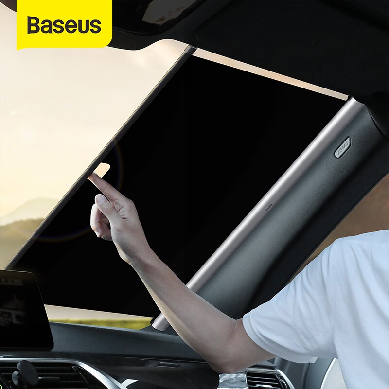 Baseus Voorruit Zonnescherm Cover Automatische Intrekbare Zonwering Zon Bescherming Voor Auto Voorruit Voorruit Zonnescherm
