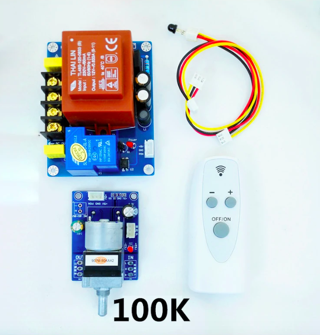 Placa de Control de volumen con Control remoto por infrarrojos HiFi, amplificador APLS, preamplificador, potenciómetro de Motor, ajusta el módulo de volumen: Verde militar