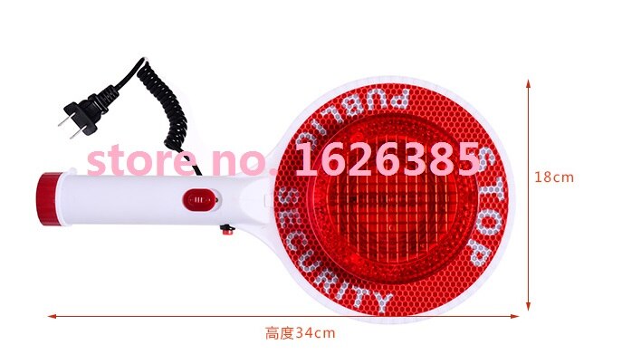 LED rechargeable parking warning signs handheld traffic stop word cards traffic baton indicator light