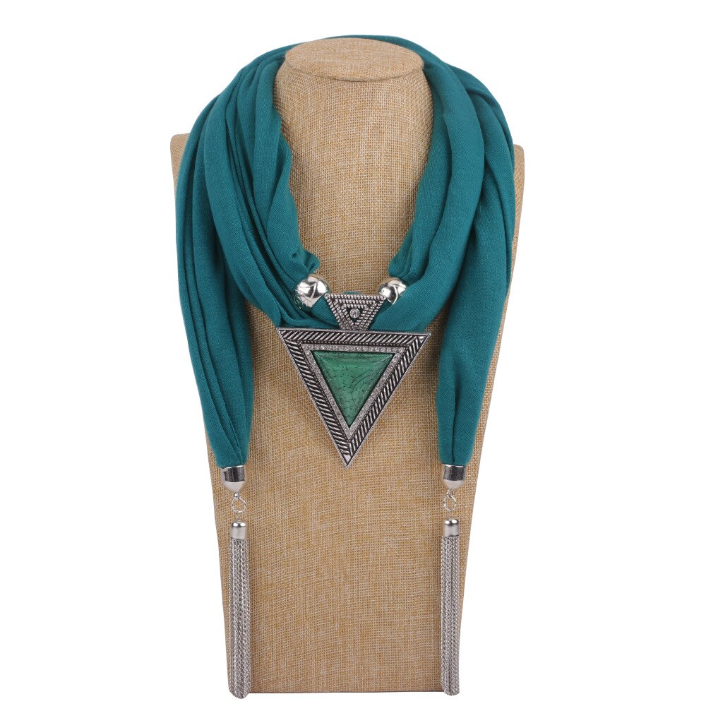 Écharpe à chaîne pour femmes, bijoux à la , collier, écharpe à pendentif, Foulard de tête, Hijab pour femmes, accessoires: Lac bleu