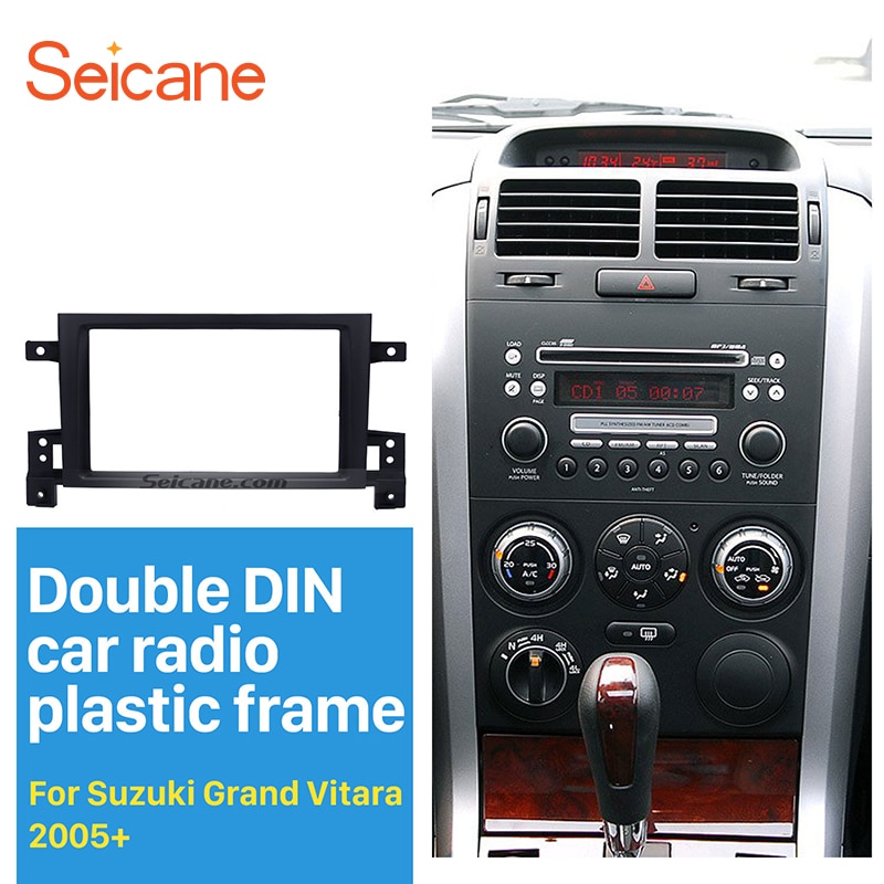 Seicane 2Din Radio de coche Fascia para 2005, 2006, 2007, Suzuki Grand Vitara DVD Panel Dash Kit de instalación de ajuste de bisel