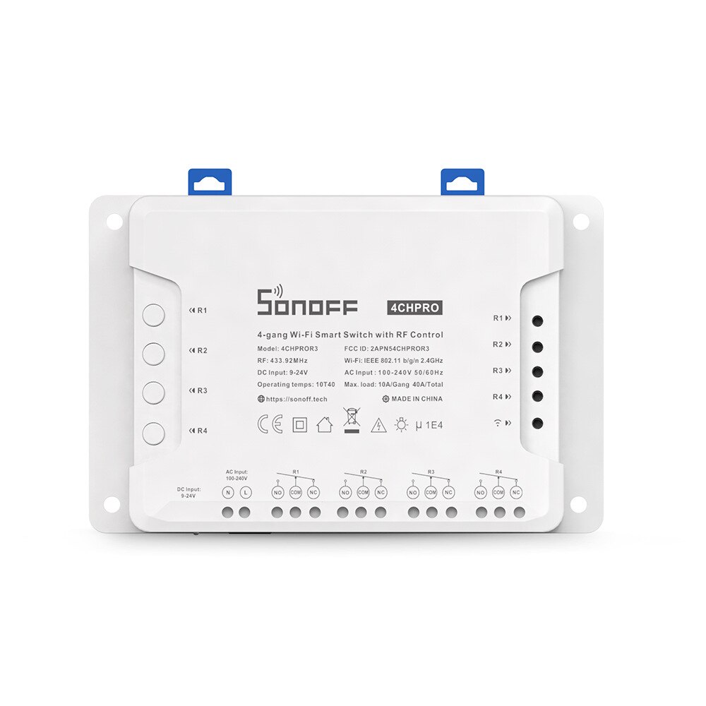 Sonoff 4CH Pro R3 Wireless Switch RF 433MHz RF WiFi Smart Home WiFi Light Switch4 Gang 3 Working Modes Inching Interlock Alexa: 4CH Pro R3