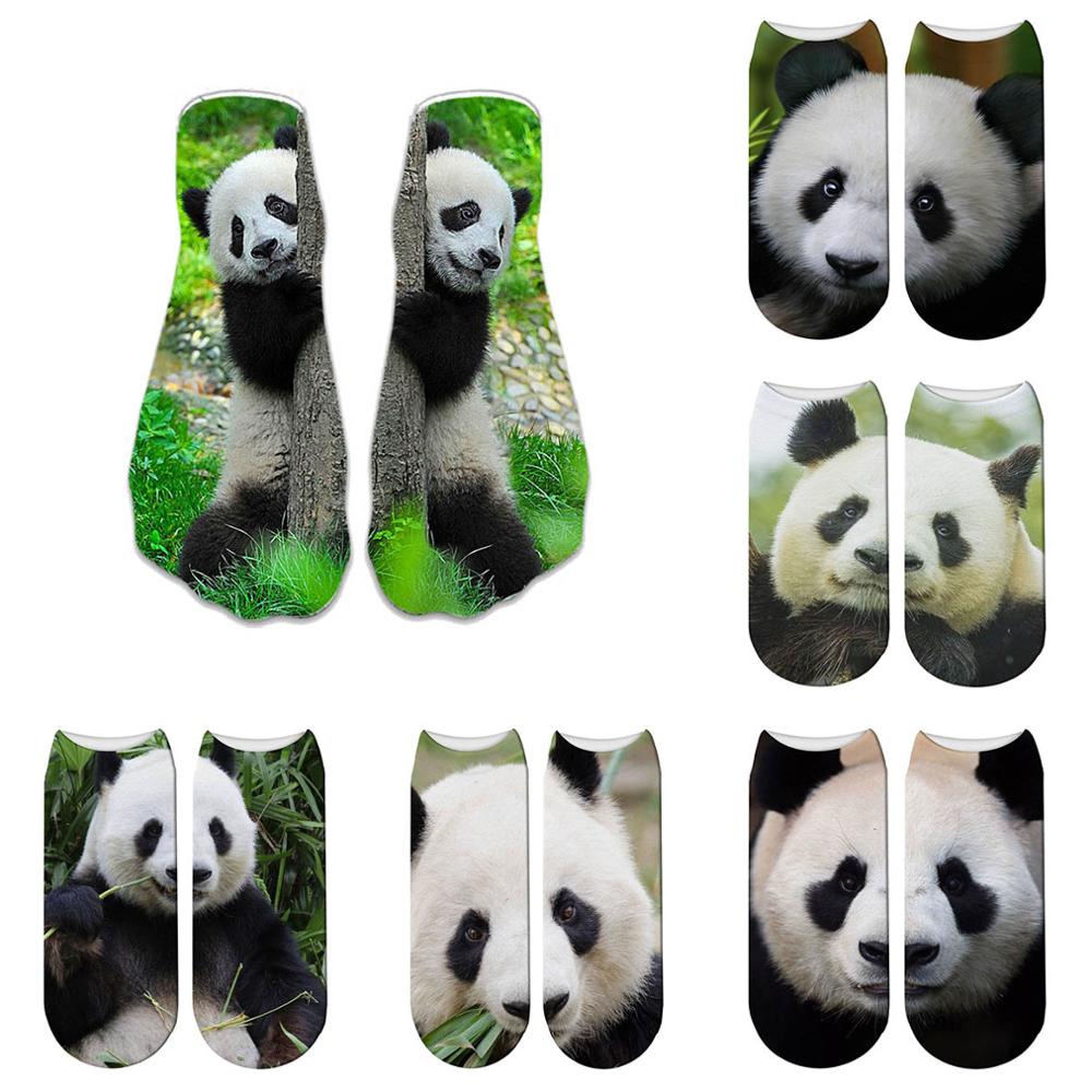Schattige panda bedrukte sokken korte dieren damessokken terreur nieuwigheid sokken lage enkelsokken 5 zws 69