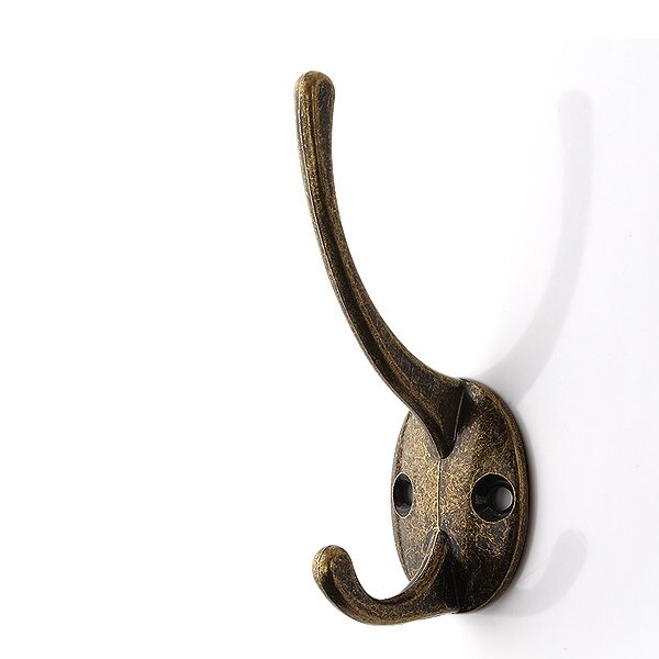 5pcs/lot Zinc Alloy Bronze Clothes Hangers Wall Hooks Coat Bag Hat Hanging Hooks Bathroom Kitchen Anitque Racks with screws: 116 Bronze