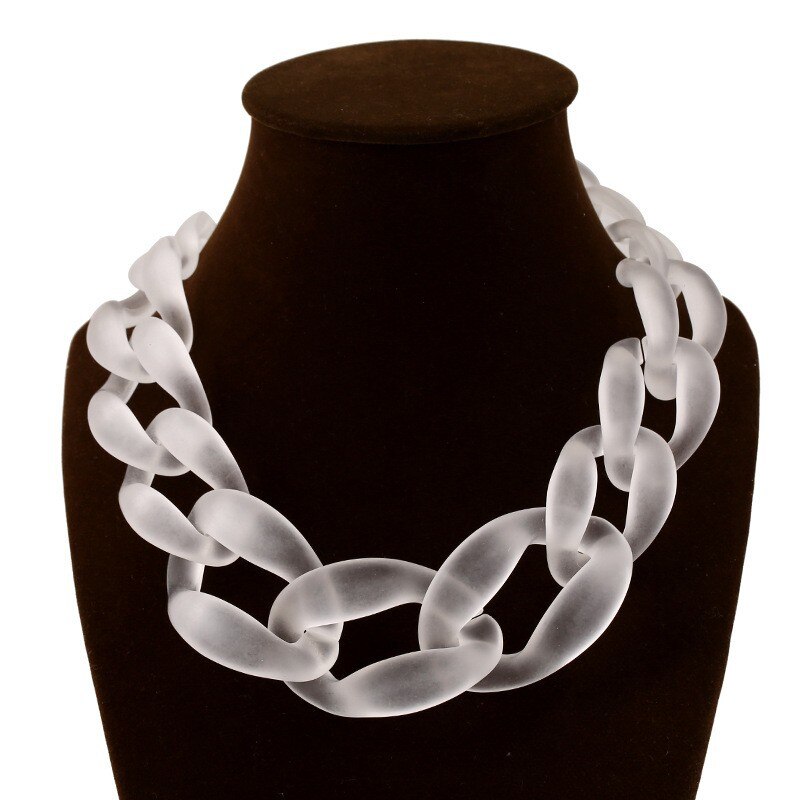 Europa und sterben Vereinigten Staaten große übertreibung schmuck acryl kette chainoversize Nacken kette zubehör gefrostet Halskette: Weiß