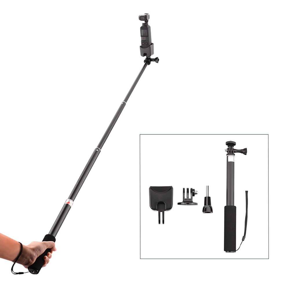 Aluminium Uitschuifbare Handheld Selfie Stok Telescopische Pole Voor Dji Osmo Pocket Handheld Gimbal Camera Accessoires