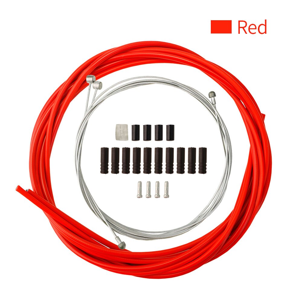 MTB Road Bicycle shift Brake Cable Set 4mm/5mm Line Tube Multiple Colour Bike Brake Line Tube Inner Line Universal Bicycle Parts: Red Set
