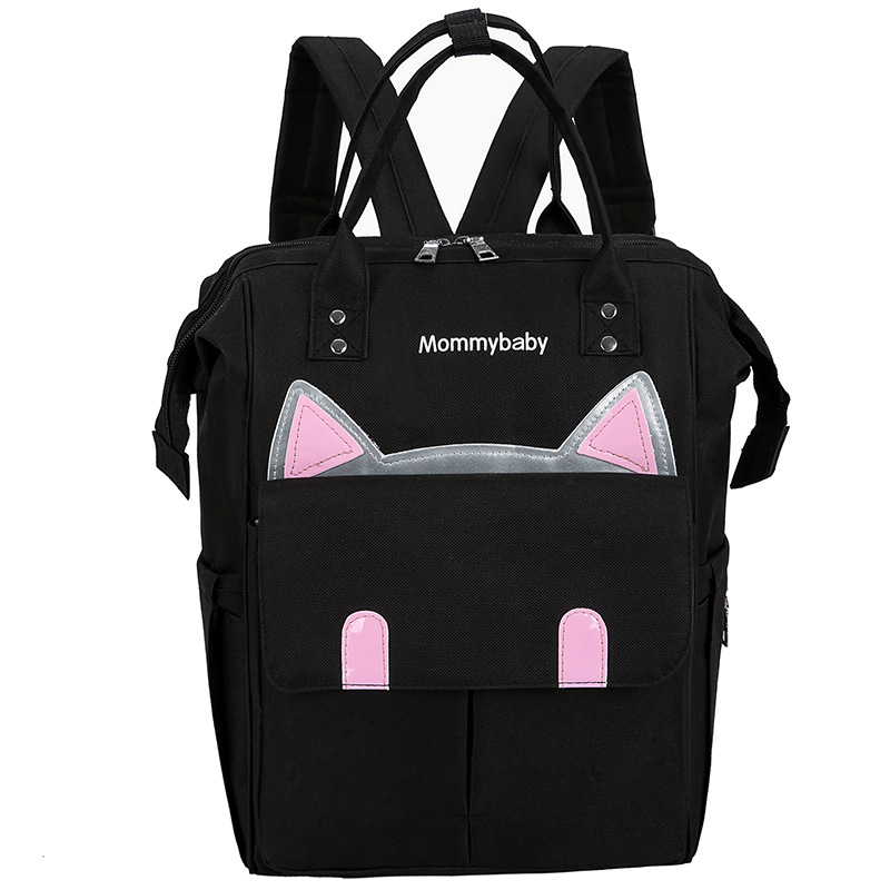 Luiertas Multifunctionele Grote Volume Moeder Moederschap Pakket-Stijl Women's Bag Zwangere Vrouwen Reizen Schouder mother 'S Ba: Cat Black And White with Pattern