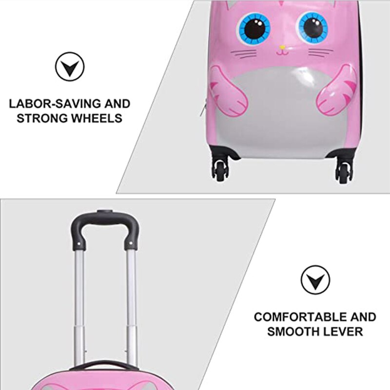 Maleta de viaje para niños pequeños, Maleta de 18 "con carcasa dura de jirafa, maleta con ruedas