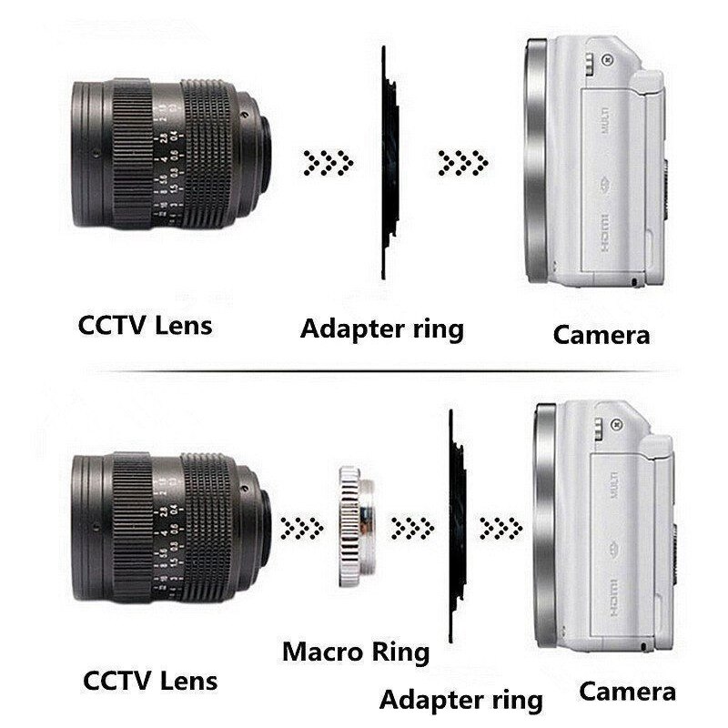 35 millimetri F/1.7 TV Movie Lens C-Mount Lens Primo Obiettivo con Anello Adattatore per Fujifilm X-E2 x-E1 X-Pro1 X-M1 X-A2 X-A1 X-T1