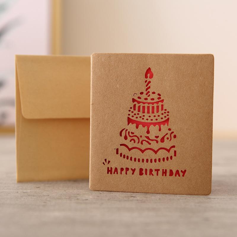 Christmas Greeting Cards cute retro hollow Year blessing small card business greeting cards with envelopes