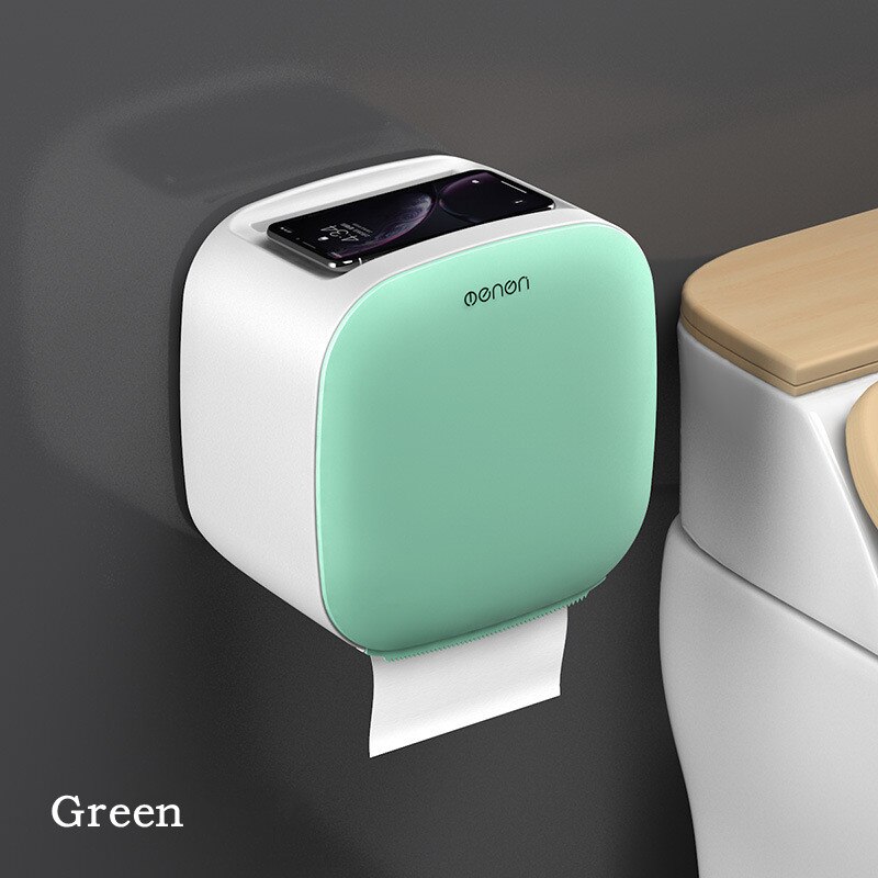 Neue Mauer montiert Wasserdichte Toiletten Papier Halfter Gewebe Kasten Papier Rohr Papier Lagerung Gestell-Heimat Küche Schlecht Zubehör: Grün-B