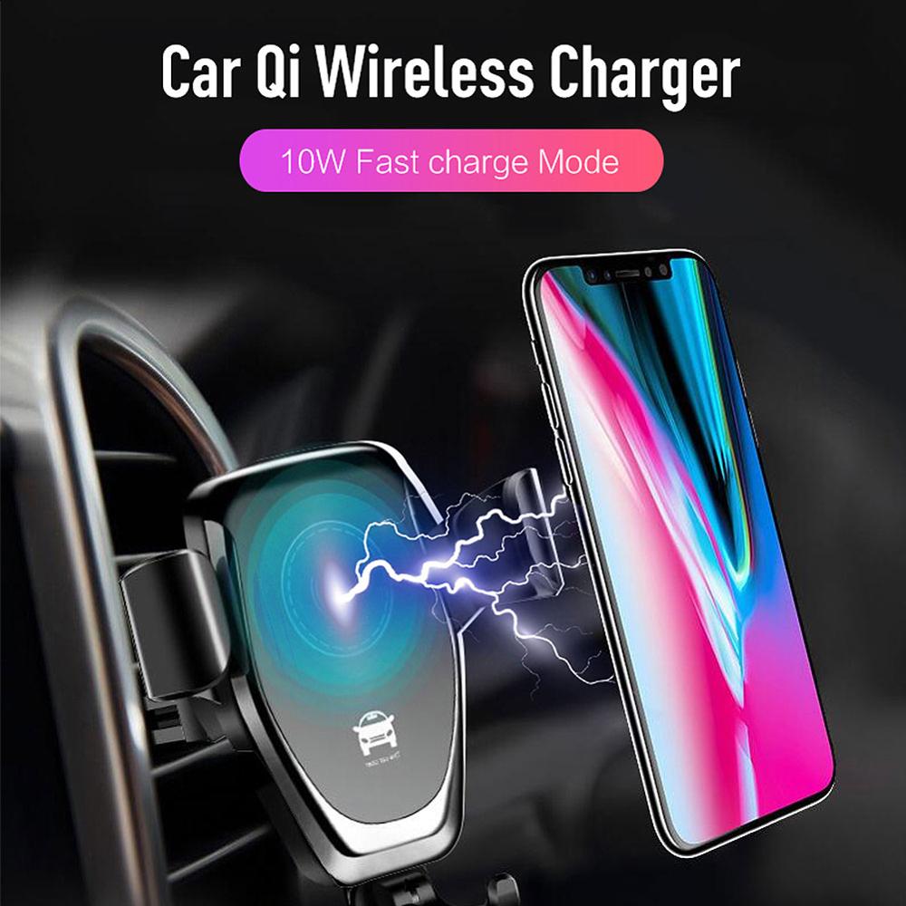 Fast Qi Car Wireless Charger For iPhone XS Max XR X Samsung S10 S9 Intelligent Wireless Charging Phone Car Holder For Xiaomi