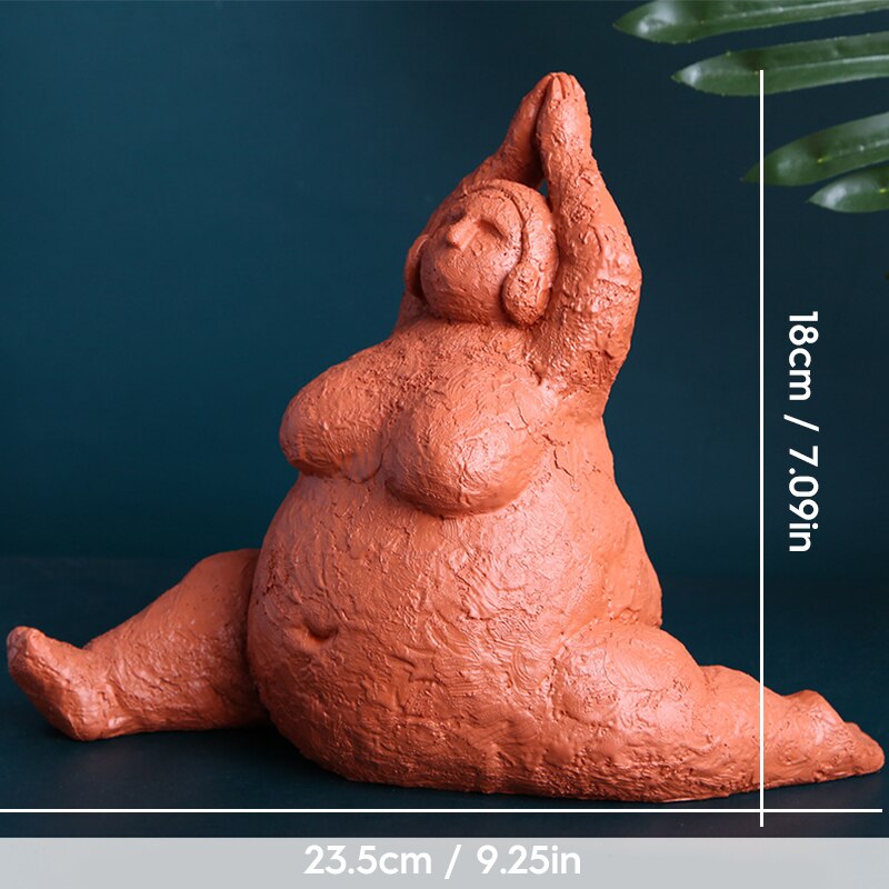 Abstract Fat Lady Figurines Art Yoga Plump Women Statues Resin Female Character Tabletop Decor Crafts Home Decoration Ornaments: L-05