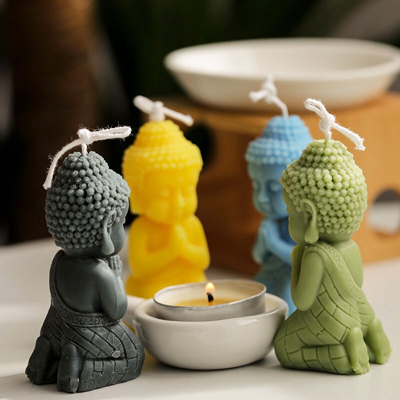 Moule en plâtre de grande taille pour Statue de bouddha, Sakyamuni, Sculpture, bougie, en Silicone, Bodhisattva, bénédiction en béton, artisanat