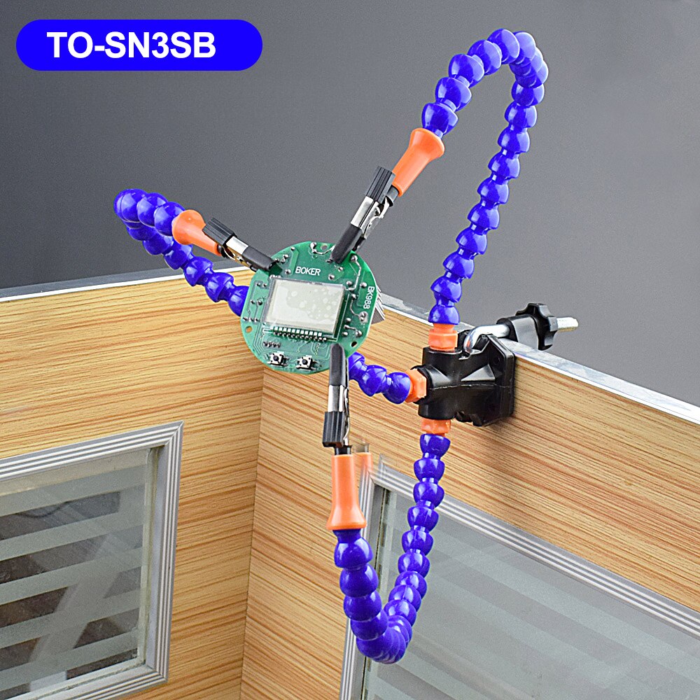 Toolour Third Arm Soldering Station USB LED Light Magnifier With 3pcs Flexible Arms Helping Hands For Repairing Welding PCB Tool: TO-SN3SB