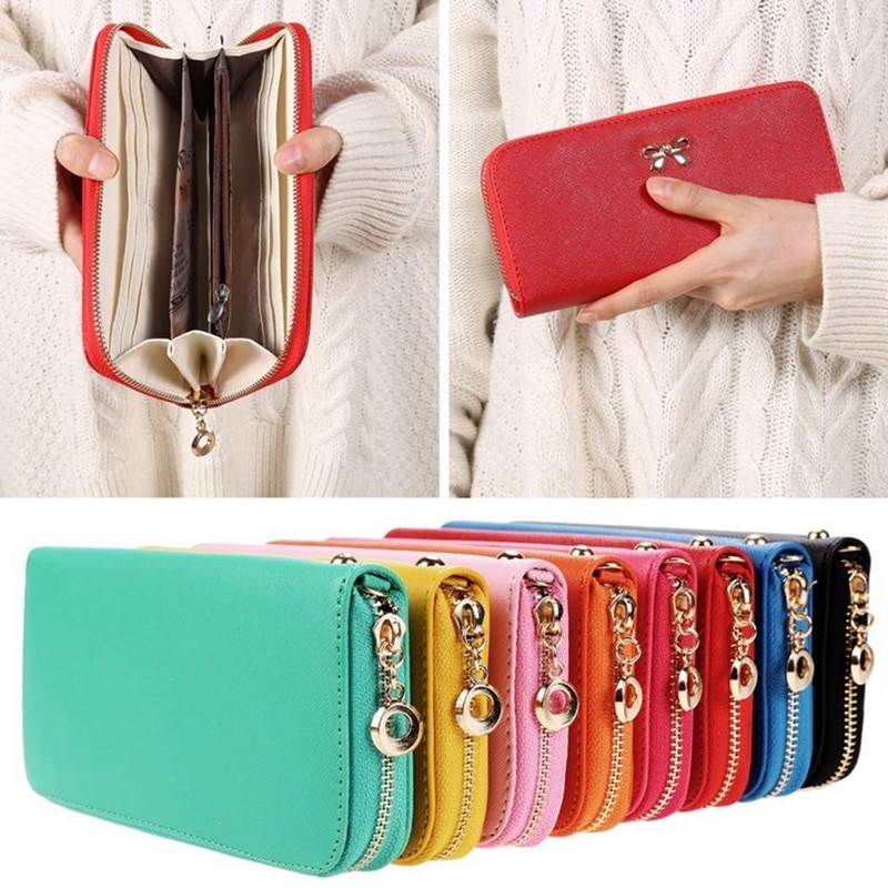 Women Long Wallet Leather Women's Purse and Wallet Lady Party Clutch Female Card Holder Carteras Bolsos De Mujer