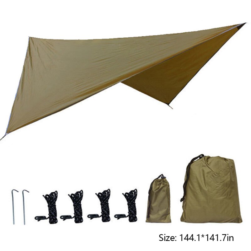 Camping Sun Shelter Lightweight Tent Tarp Rain Sun Shade Hammock Shelter Camping Picnic Pad Outdoor Waterproof Tent Shade: 5