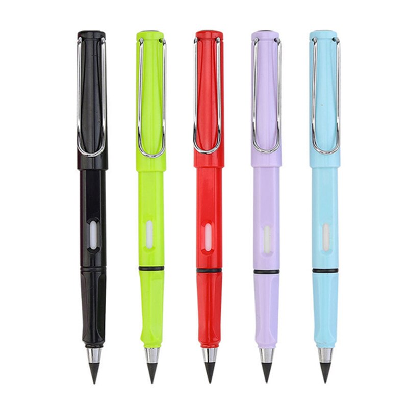 Stylo éternel de , 5 pièces/ensemble, crayon d'écriture illimité, sans encre, croquis d'art, outils de dessin, papeterie scolaire Kawaii: 5pcs C