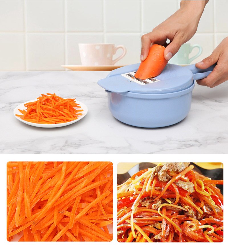 Wheat Straw Cutter Food Chopper Potato Slicer Vegetable Fruits Shredder 8 Pieces Multi-function Cutting Kitchen Grinding Device