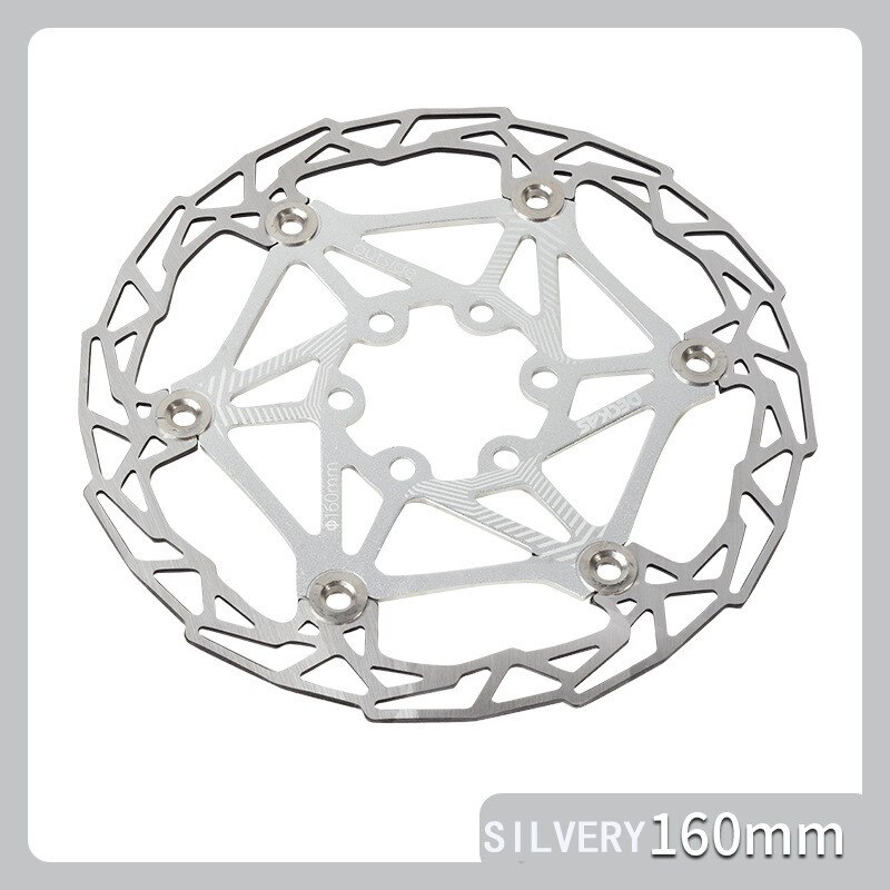 deckas Bicycle Brake Disc Bike Float Brake Disc 160mm Aluminium alloy bike rotors: SILVERY