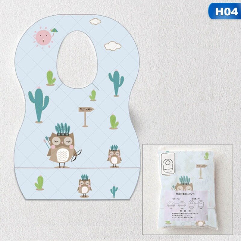 10PCS/Lot Baby Waterproof Non-Woven Fabric Disposable Bibs Portable Baby Toddler Bibs Feeding Saliva Apron Paper Bibs: H04